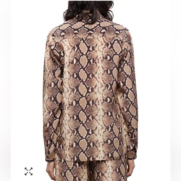 $345 The Kooples NWT Silk Snake Print Blouse - Picture 6 of 10
